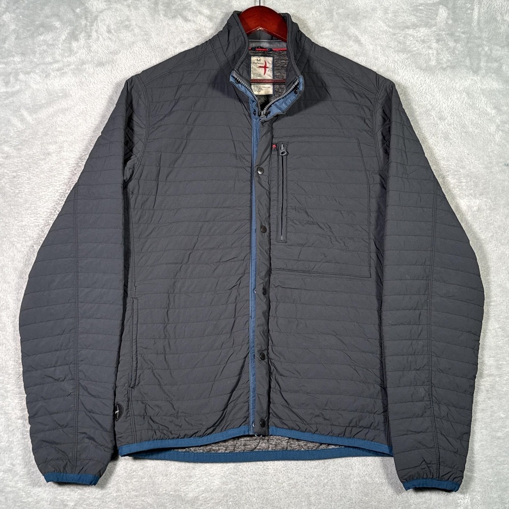 Relwen Jacket Mens M Gray Quilted Insulated Full Zip Windzip Outdoor Hiking